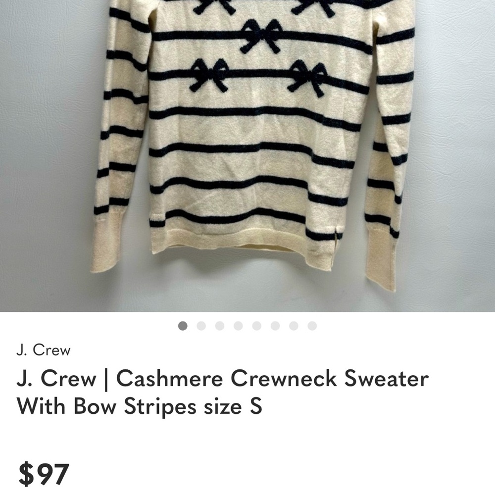 J Crew Striped Bow Cashmere Sweater🐇 - Picture 15 of 15